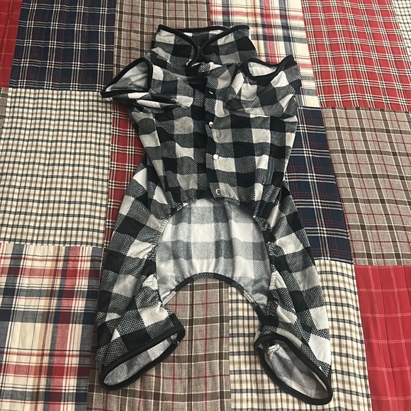 Berkshire Blanket & Other - Black White Buffalo Plaid Anti Pill Basic Fleece Big Dog Pajamas